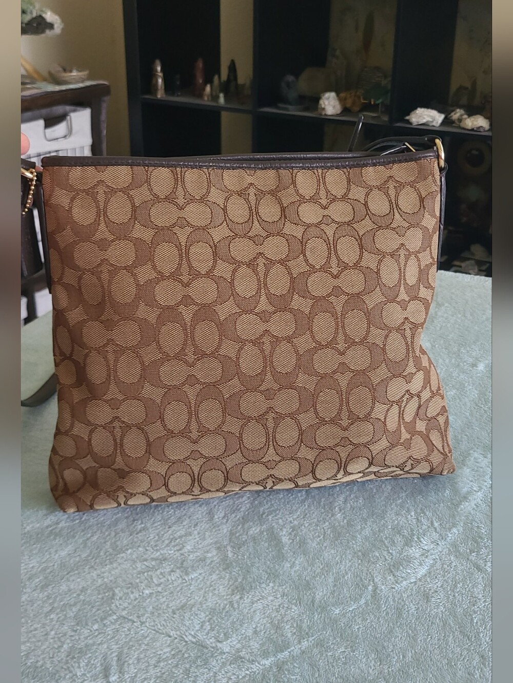 Coach Signature Brown Canvas Crossbody Bag - Picture 4 of 15